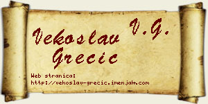 Vekoslav Grečić vizit kartica